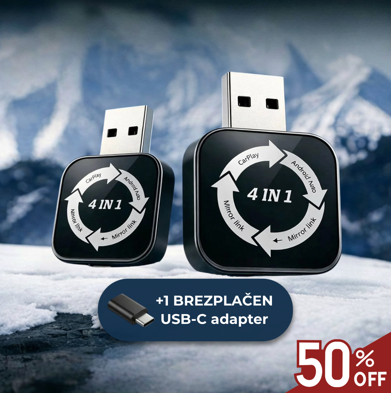 Brezžični 4-v-1 CarPlay adapter